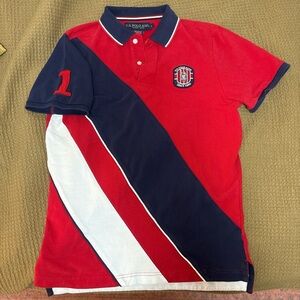 U.S. Polo Assn. Men's Polo Shirt in Red, Navy, and White